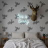 Fantail Flight Wallpaper - Black/White