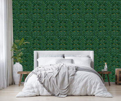 Floral Fantail Wallpaper - NZ Wallpaper - Blue