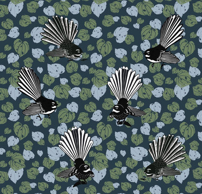 NZ Bird Series - Kawakawa Fantail - Custom Sized Wallpaper Mural (per m2)