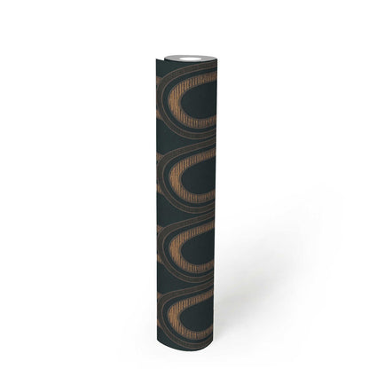 Metallic Arches Wallpaper - Black