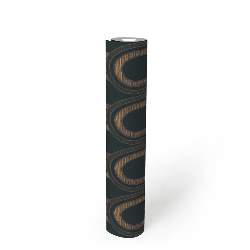 Metallic Arches Wallpaper - Black