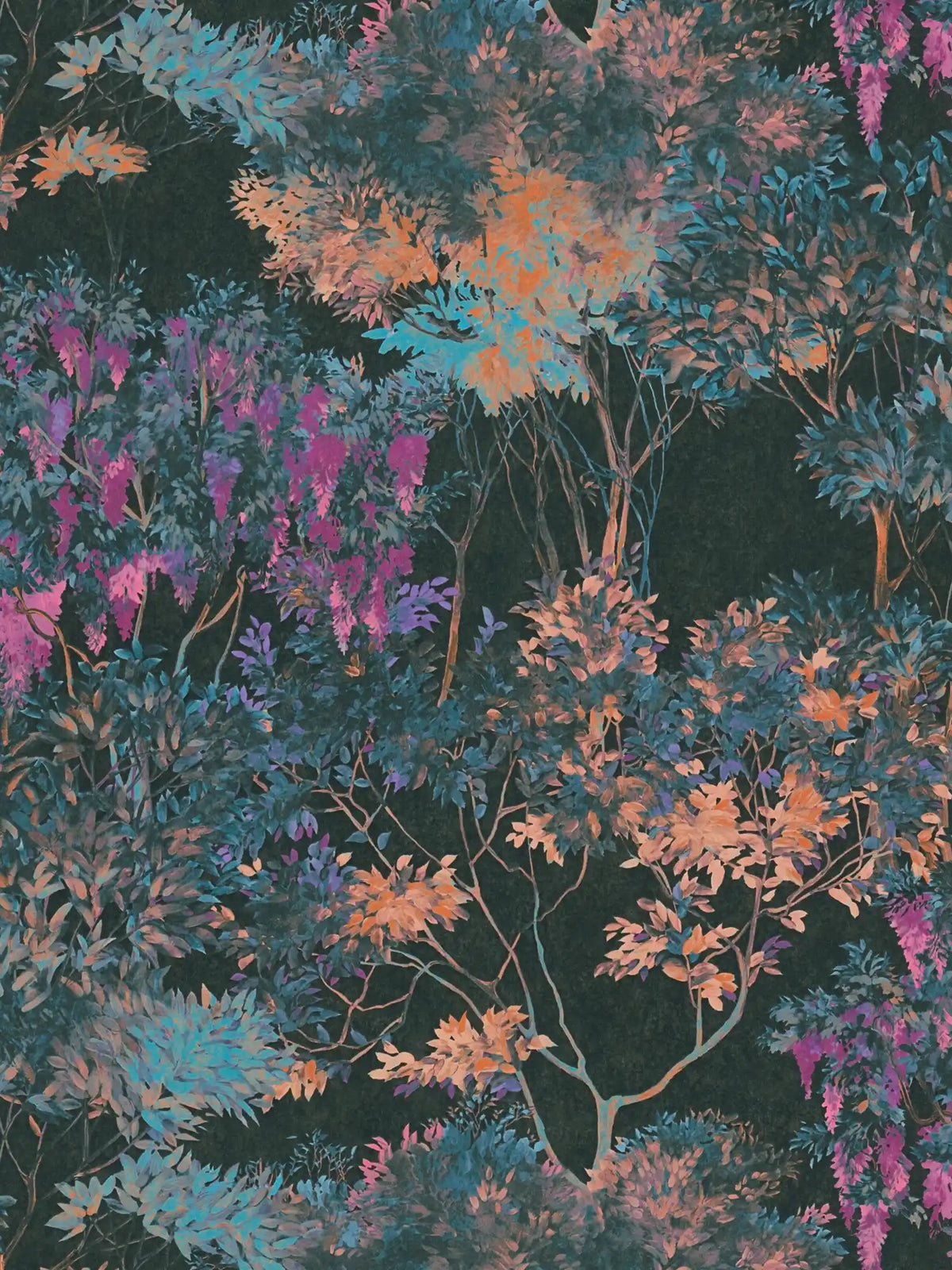 Sample - Abstract Garden Wallpaper - Black