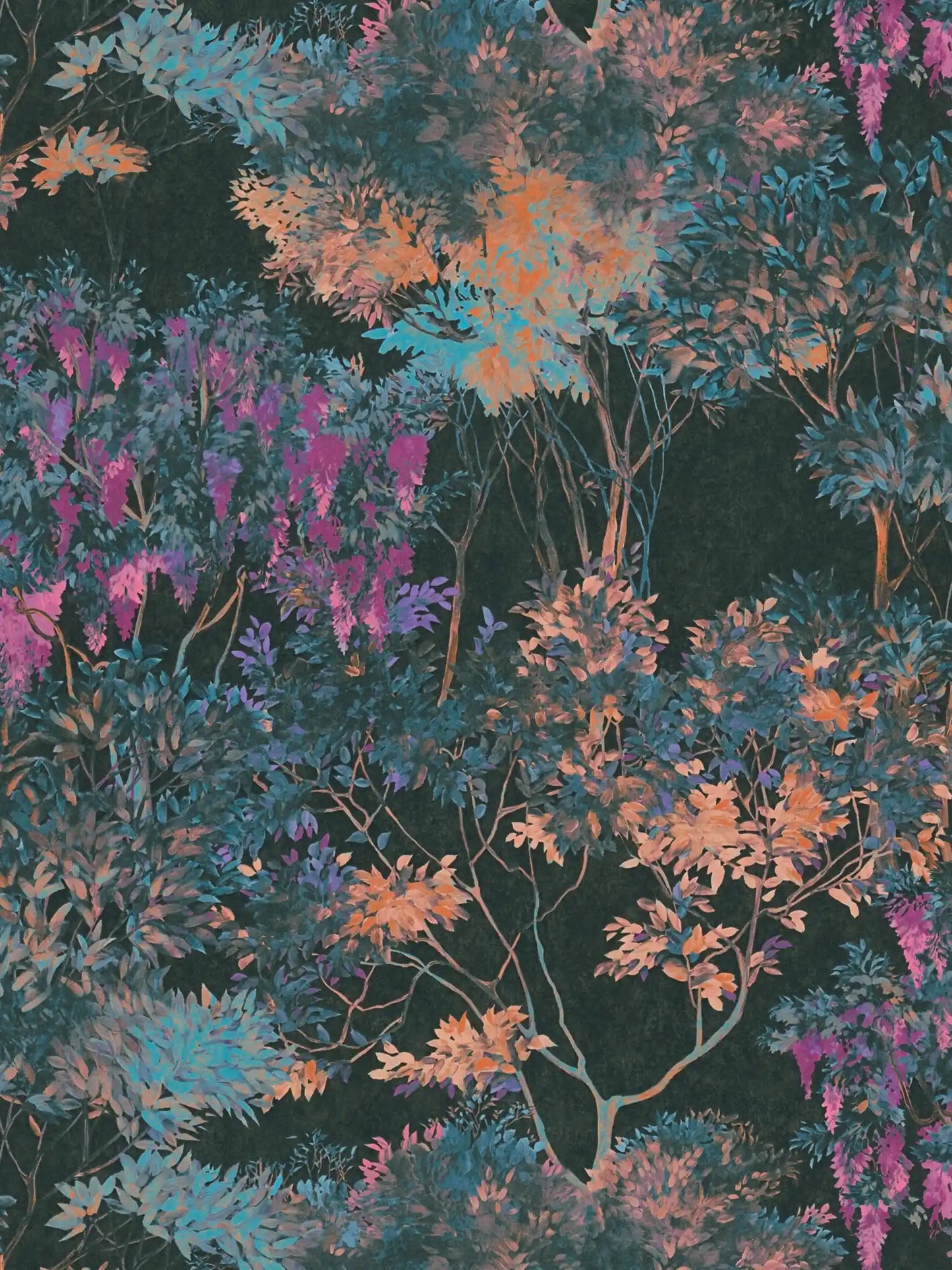 Sample - Abstract Garden Wallpaper - Black