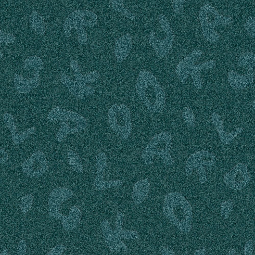 Leopard Alphabet Wallpaper - Teal - Discontinuing