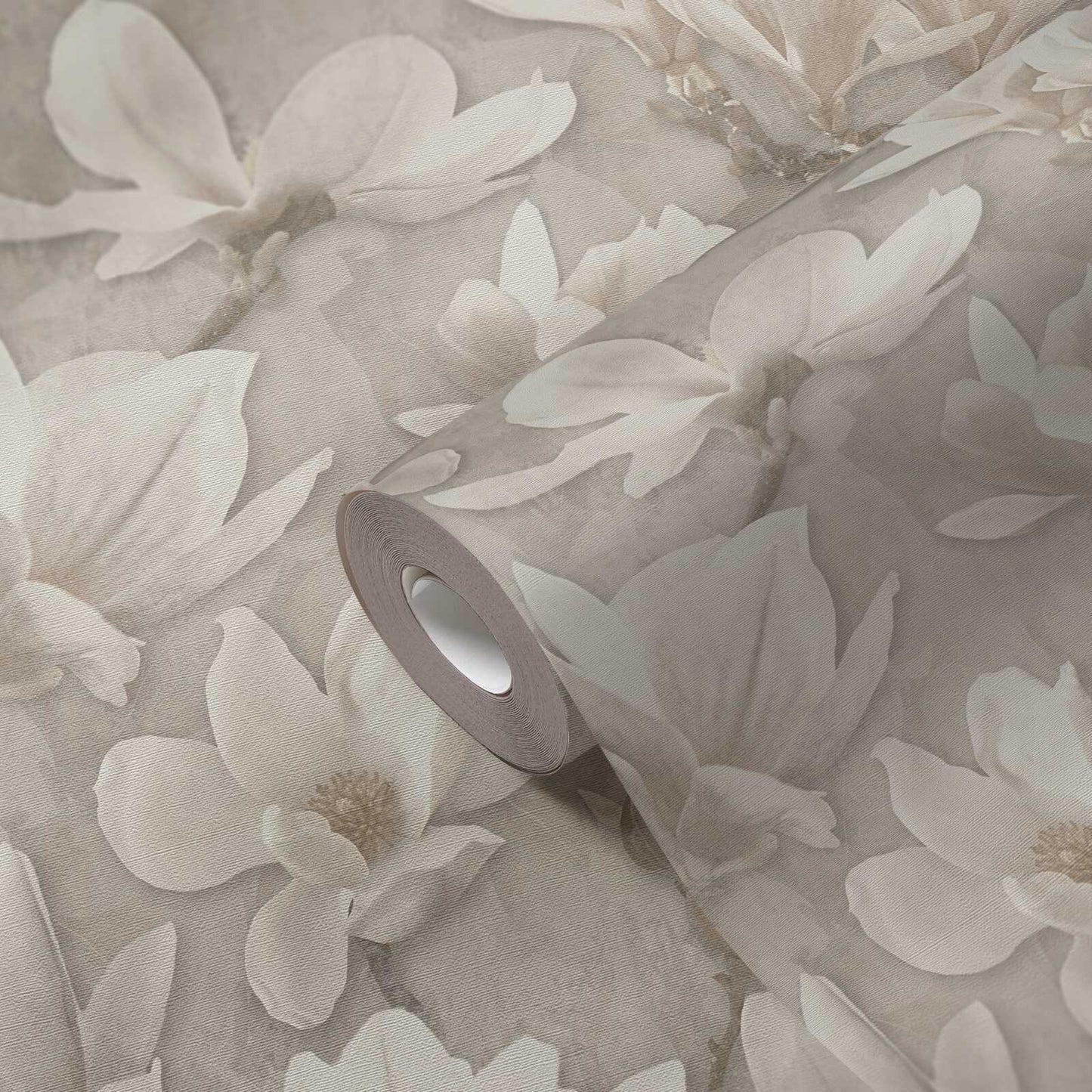 Magnolia Blossoms - Beige, Cream, White