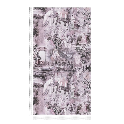 Elephant Parade – Vintage Wallpaper – Ash Grey