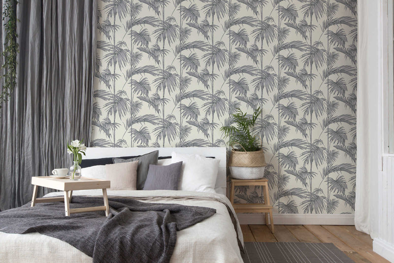 Lola Palm Wallpaper - Grey