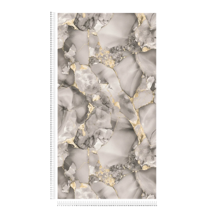 Aurum Gilded Marble Vinyl Wallpaper – Grey