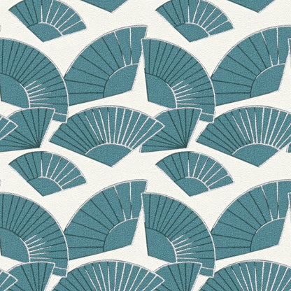 Deco Fanfare Heavy Weight Wallpaper - Green/White