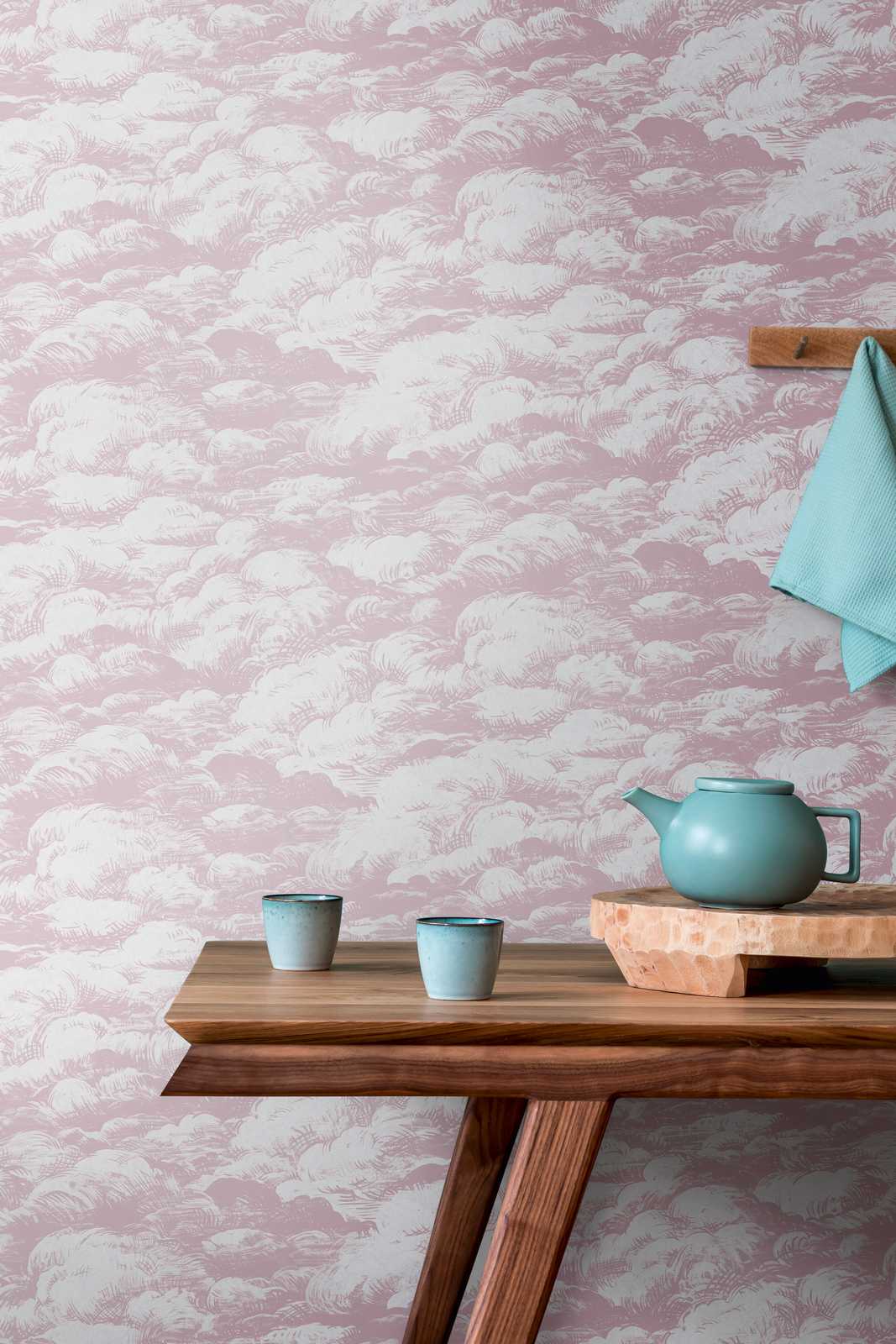 Cloudy Cloud Wallpaper - Pink