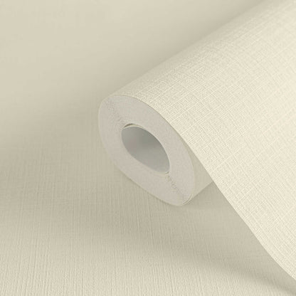 Linea Linen Texture Vinyl Wallpaper – Ivory