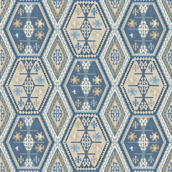 Sample - Mulberry Home Buckland Wallpaper - Blue