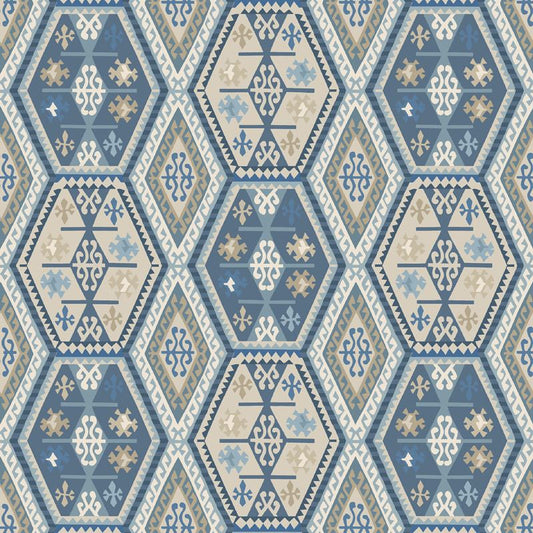 Mulberry Home Buckland Wallpaper - Blue