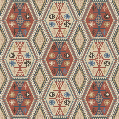 Mulberry Home Buckland Wallpaper - Red/Blue