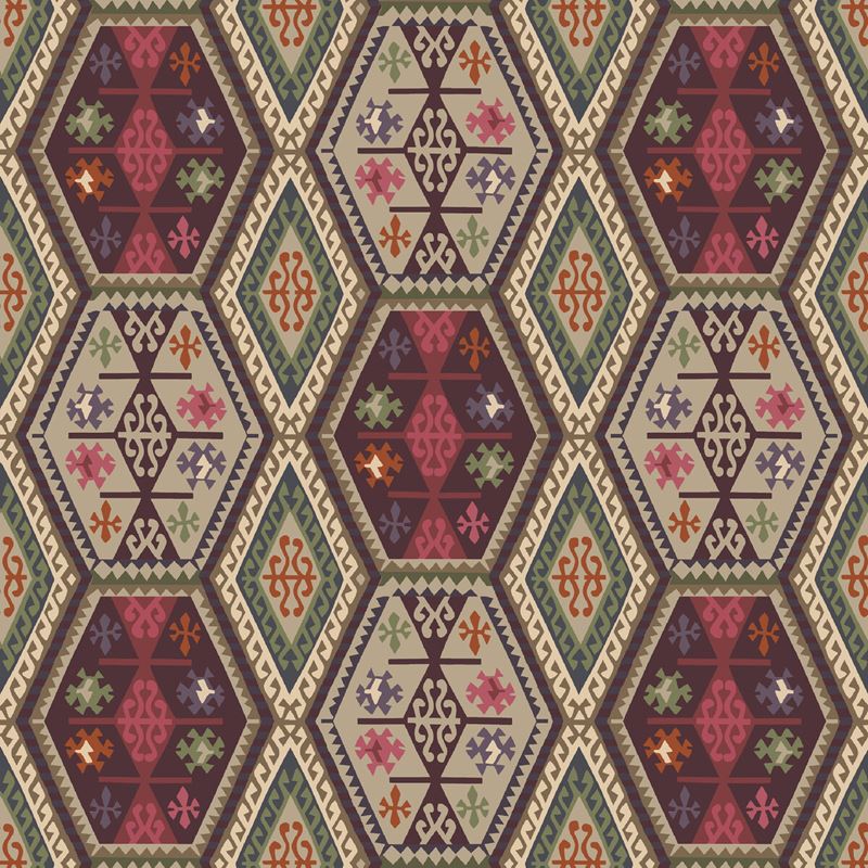 Mulberry Home Buckland Wallpaper - Red/Plum