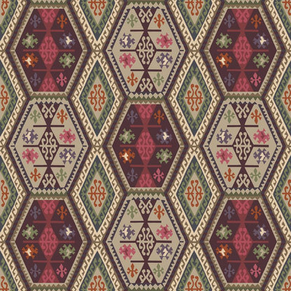 Mulberry Home Buckland Wallpaper - Red/Plum