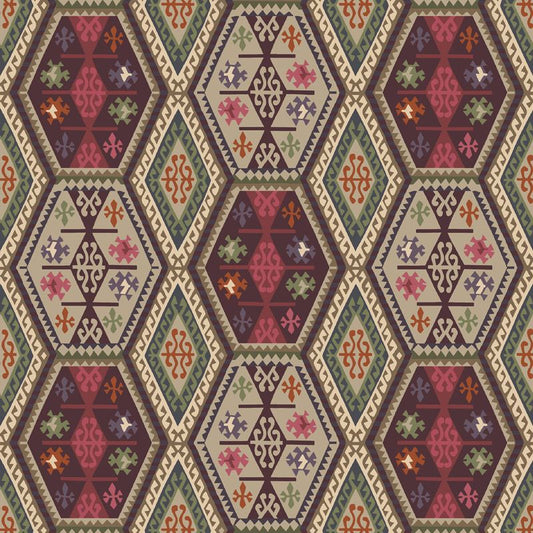 Mulberry Home Buckland Wallpaper - Red/Plum