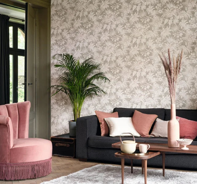 Fern Wallpaper - Taupe Pink - Discontinuing LAST 3 Rolls