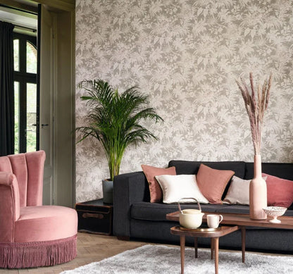 Fern Wallpaper - Taupe Pink - Discontinuing LAST 3 Rolls