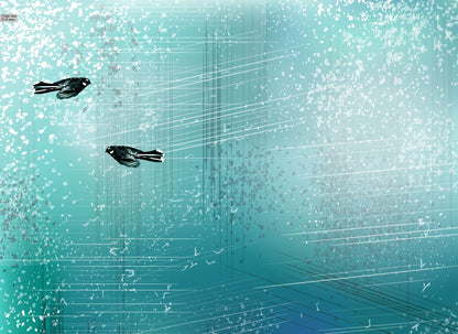 Flight of the Tui - Custom Sized Wallpaper Mural (per m2)
