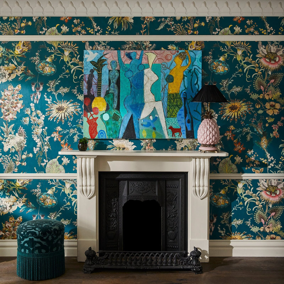 Flora Fantasia Hybrid Mural Wallpaper - House of Hackney - Cerulean