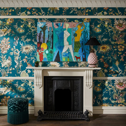 Flora Fantasia Hybrid Mural Wallpaper - House of Hackney - Cerulean