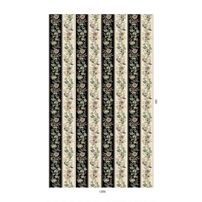 Florafantasia Hybrid Mural Wallpaper - House of Hackney - Noir Stripe
