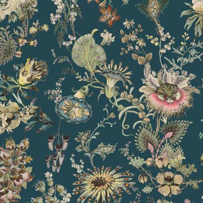 Flora Fantasia Hybrid Mural Wallpaper - House of Hackney - Cerulean
