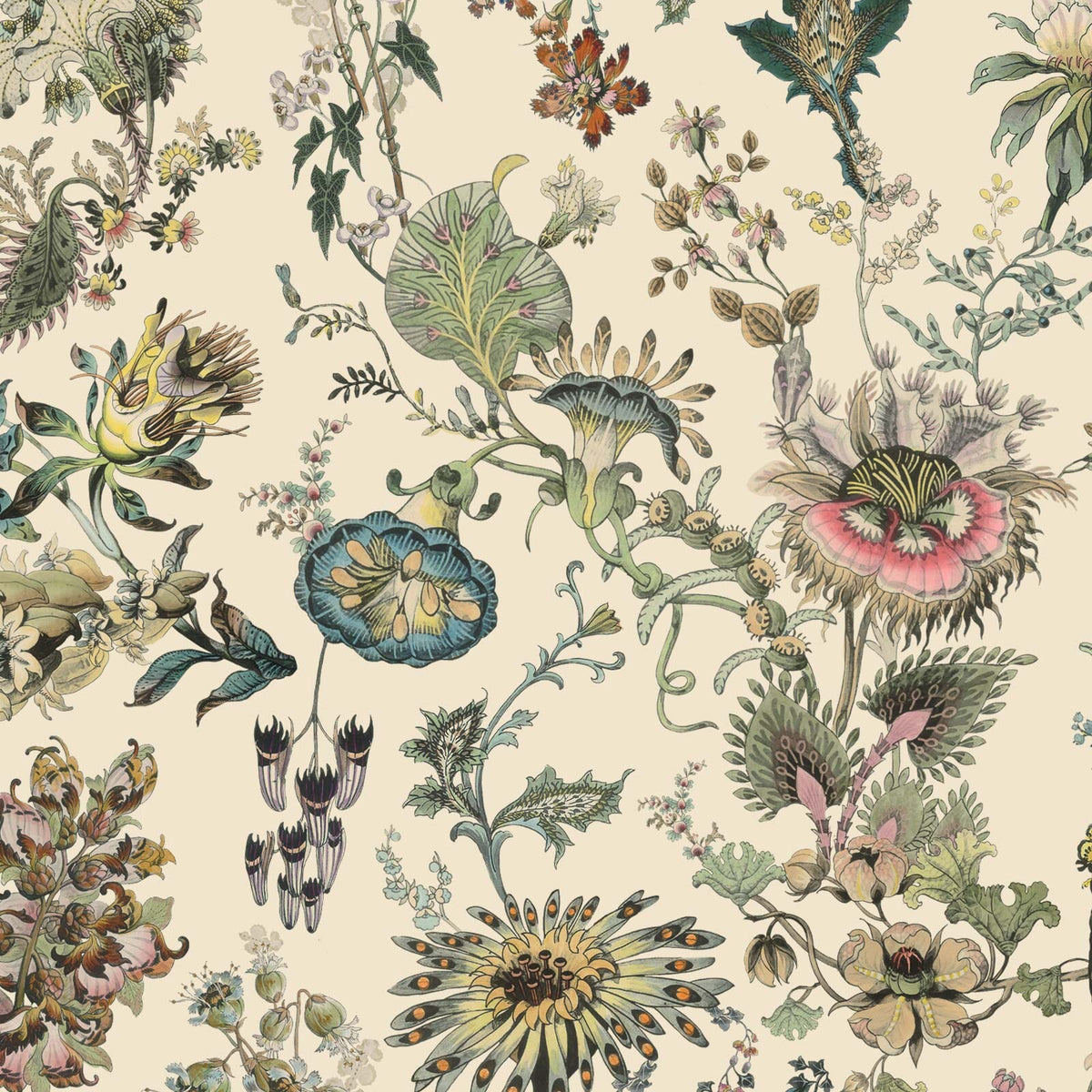 Sample - Flora Fantasia Hybrid Mural Wallpaper - House of Hackney - Ecru