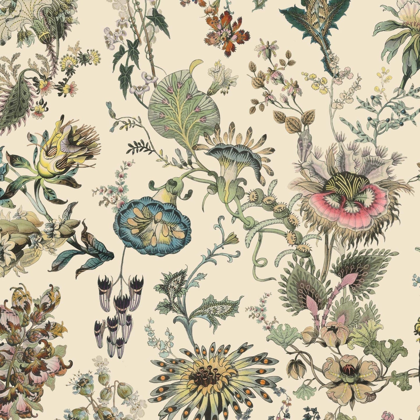 Florafantasia Hybrid Mural Wallpaper - House of Hackney - Ecru