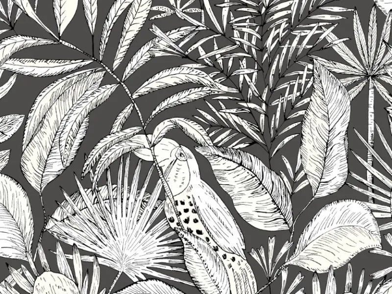Jardin Bel Air Garden Leaf Wallpaper - Anthracite