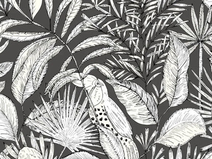 Jardin Bel Air Garden Leaf Wallpaper - Anthracite