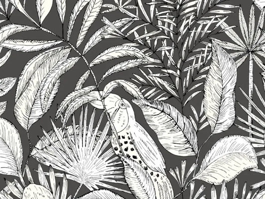 Jardin Bel Air Garden Leaf Wallpaper - Anthracite