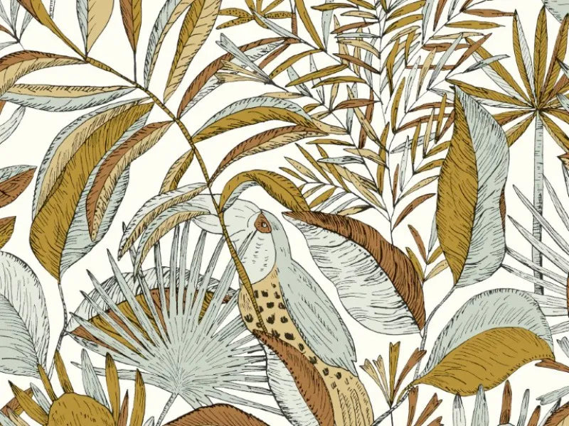 Jardin Bel Air Garden Leaf Wallpaper -  White Terracotta - Discontinuing