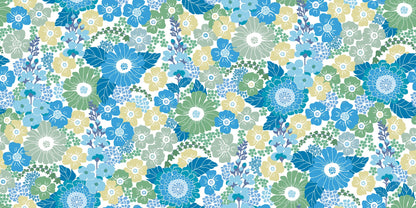 Flower Power - Custom Sized Wallpaper Mural (per m2) - Blue Mood
