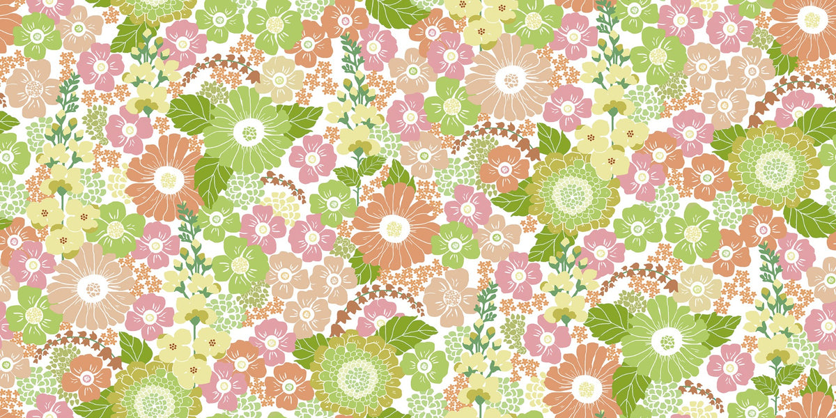 Sample - Flower Power - Custom Sized Wallpaper Mural (per m2) - Lemon Mood