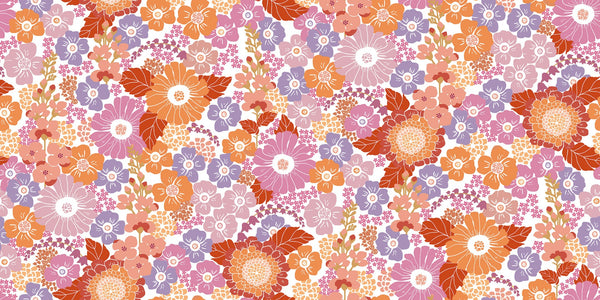 Sample - Flower Power - Custom Sized Wallpaper Mural (per m2) - Raspberry Mood