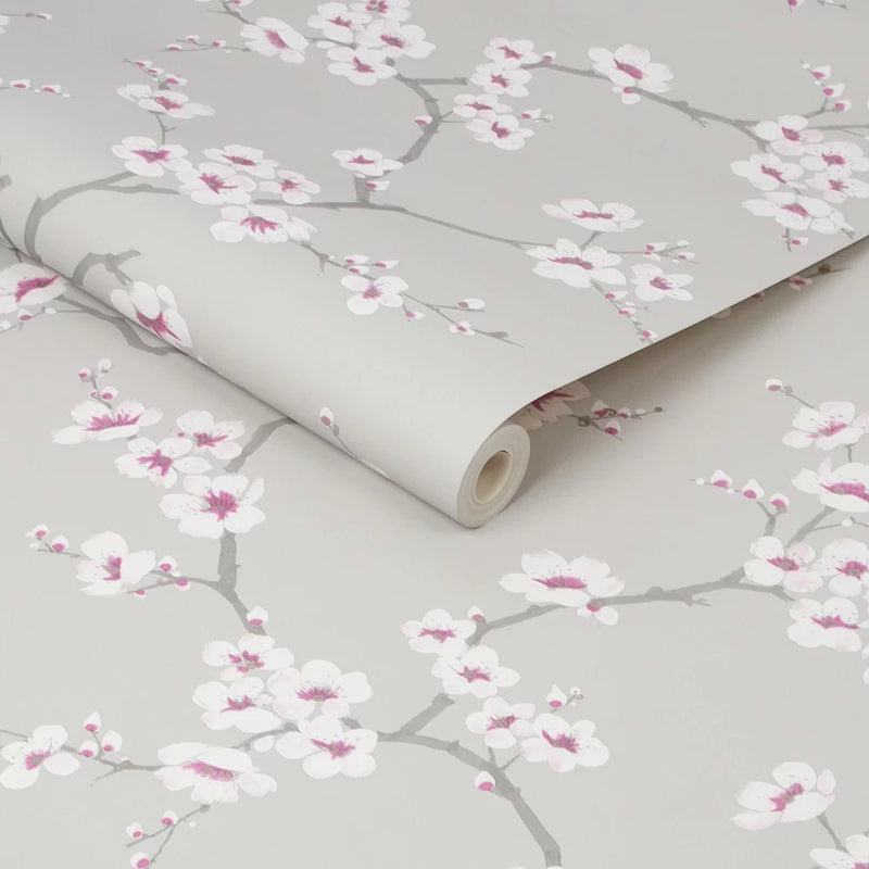 Apple Blossom Wallpaper - Grey