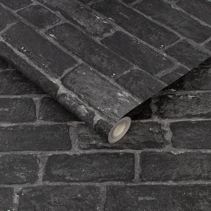 House Brick Wallpaper - Charcoal