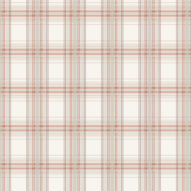 Iona Check Wallpaper - Burnt Orange