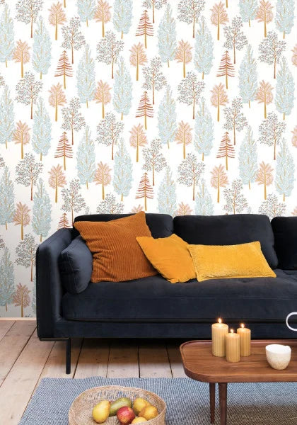 The Tree House Wallpaper - Bleu