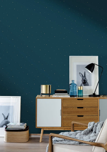 Under The Stars Wallpaper - Bleu Nuit
