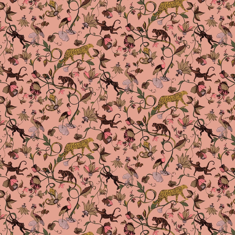 Sample - Exotic Wildlings Wallpaper - Pink