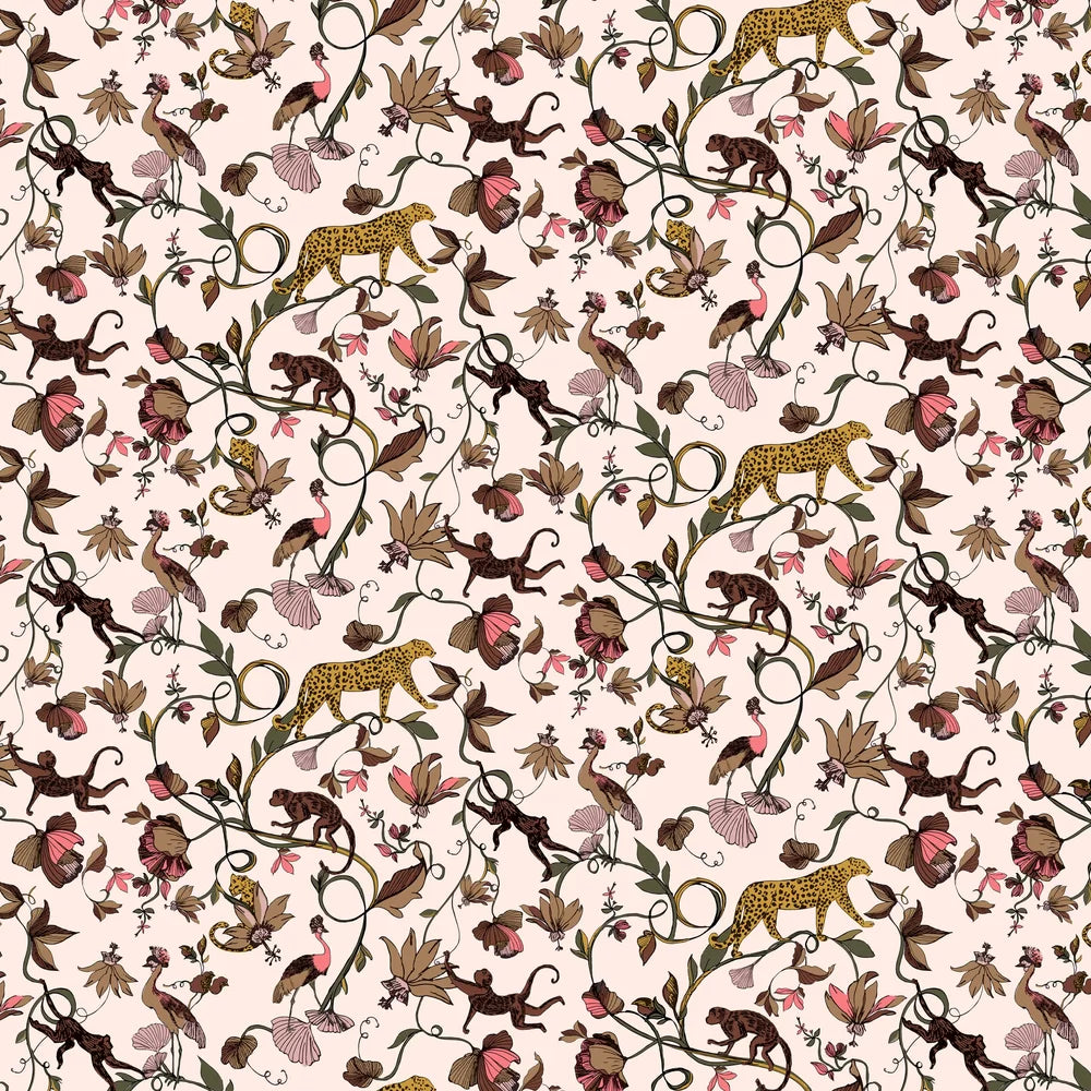 Exotic Wildlings Wallpaper - Pink - Discontinuing