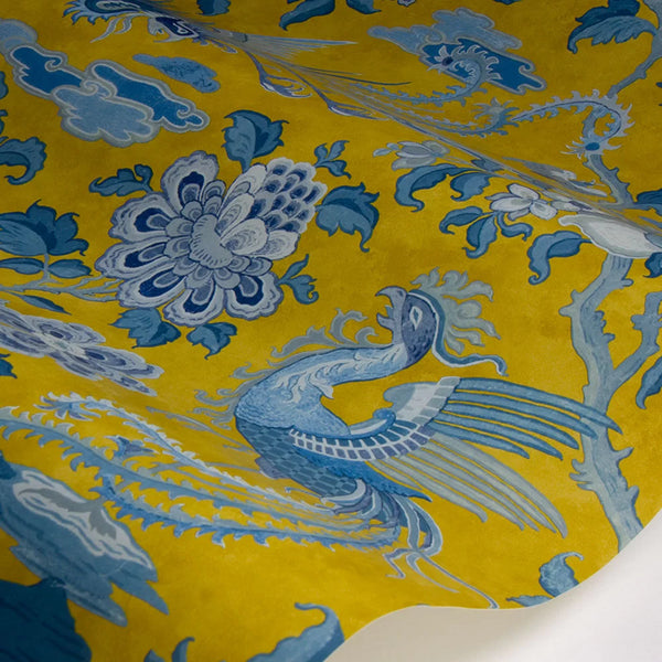 Sample - Chifu Chinoiserie Wallpaper - Ochre