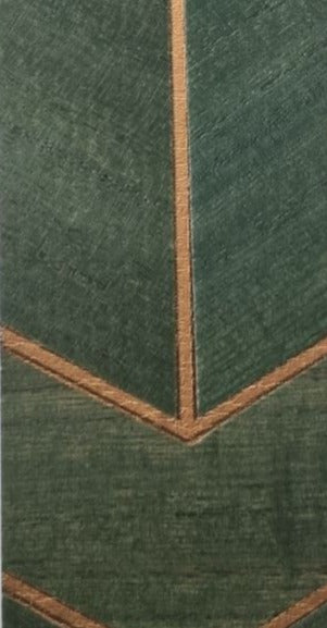 Wood Veneer Geometric Wallpaper - Green + Gold