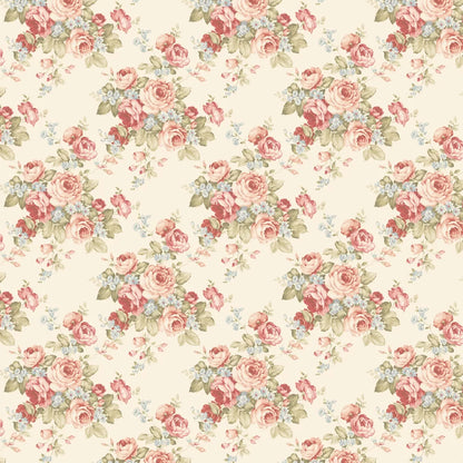 Rose Bouquet Wallpaper - Cream