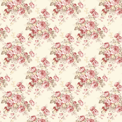 Rose Bouquet Wallpaper - Ivory