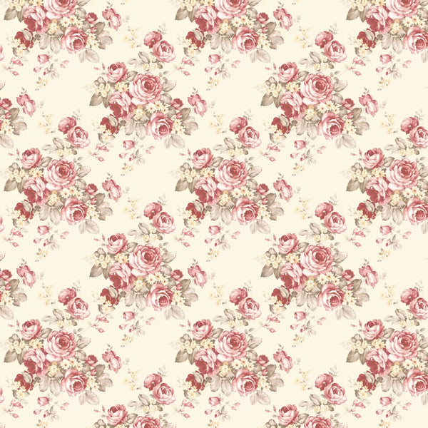 Sample - Rose Bouquet Wallpaper - Ivory