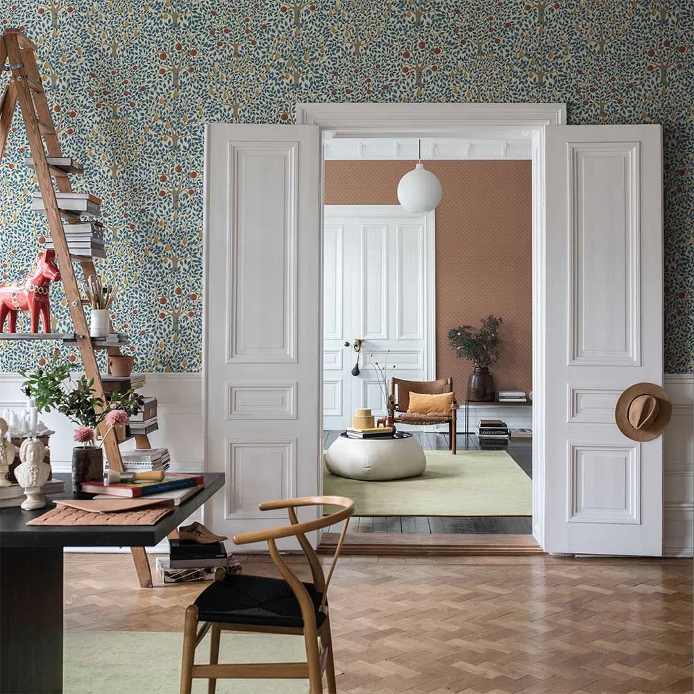 Pomona Pear Wallpaper - Blue